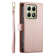 Откидной чехол для Xiaomi 14T, Wallet Zipper Pocket, розовый
