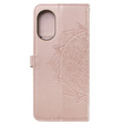 Откидной чехол для Oppo A38 4G / Oppo A18 4G, Mandala, розовый rose gold