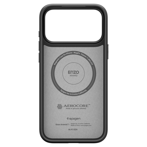Чохол Spigen Enzo Aramid MagSafe для iPhone 17 Pro Max, вугільний чорний