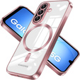 Чехол для Samsung Galaxy A17 5G, Electro MagSafe, прозрачный с розовыми боками