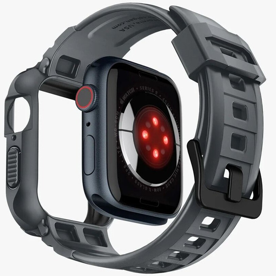 Чoхол ремінець SPIGEN до Apple Watch 4/5/6/7/SE 44/45mm, Rugged Armor Pro, Charcoal Grey