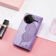 Откидной чехол для Xiaomi Poco F7 Pro, Butterfly, фиолетовый