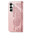 Откидной чехол для Samsung Galaxy S25 FE, Butterfly, розовый rose gold