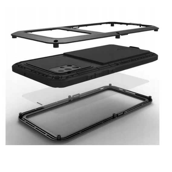 Чехол Love Mei до Samsung Galaxy A51, armored with glass, чёрный