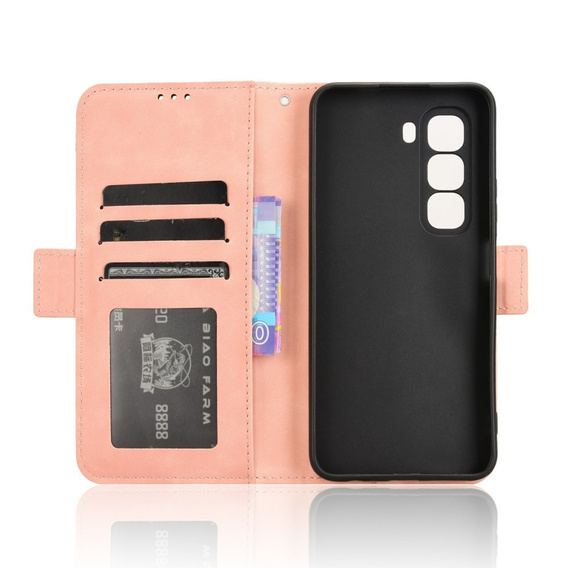 Футляр з клапаном для Infinix Hot 50 Pro 4G, Card Slot, рожевий