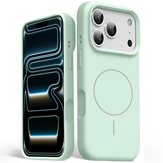 Силіконовий чохол для iPhone 17 Pro, для MagSafe, протиударний, зелений