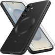 Чехол для Samsung Galaxy S25, ColorMag, для MagSafe, чёрный + закаленное стекло 9H
