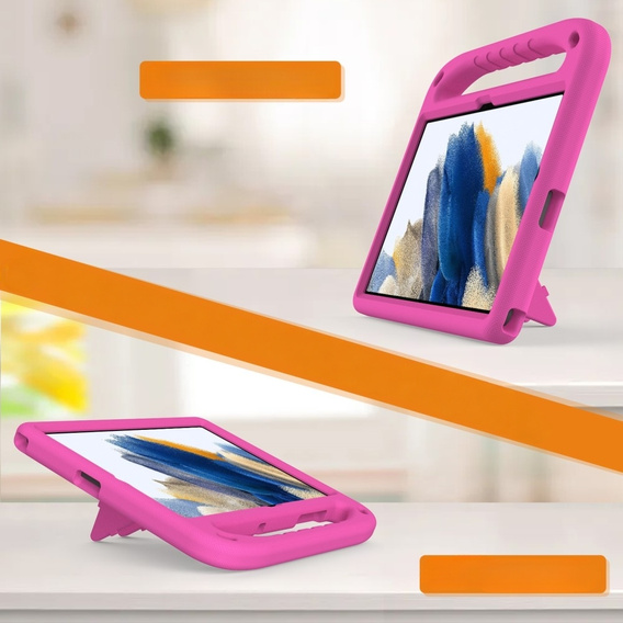 Детский чехол для Samsung Galaxy Tab A9+, детский чехол с ручкой, розовый