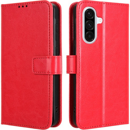Откидной чехол для Samsung Galaxy A36, Crazy Horse Wallet, красный