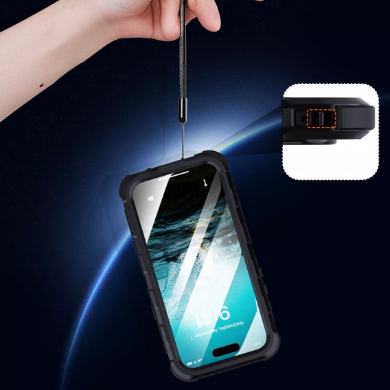 IP68 Водонепроницаемый чехол для iPhone 16 Pro Max, SHELLBOX MagSafe, чёрный