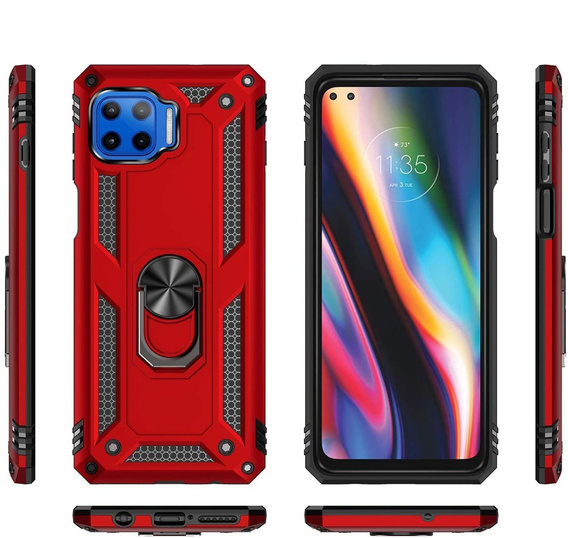 Бронированный Чехол до Motorola Moto G 5G Plus, Nox Case Ring, красный