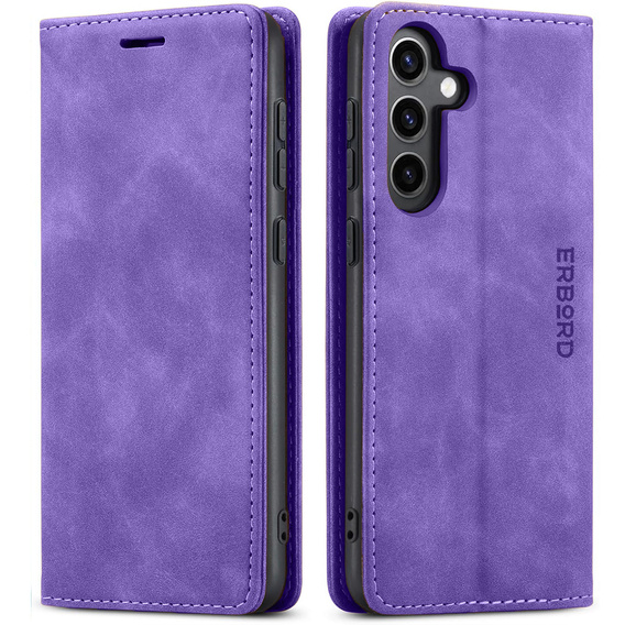 Чехол для Samsung Galaxy A16, ERBORD Vintage, бумажник с клапаном, фиолетовый
