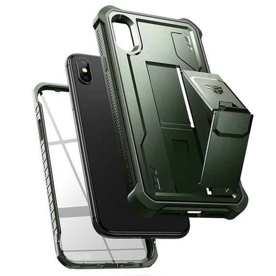 Броньований чохол для iPhone X / XS, Dexnor Full Body, зелений