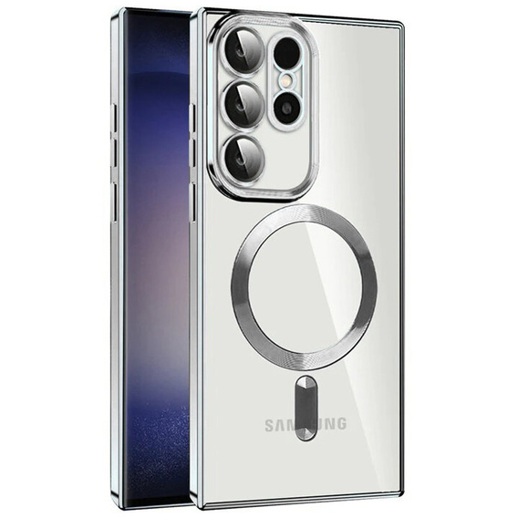 Чехол до Samsung Galaxy S22 Ultra, MagSafe Hybrid, серебряный