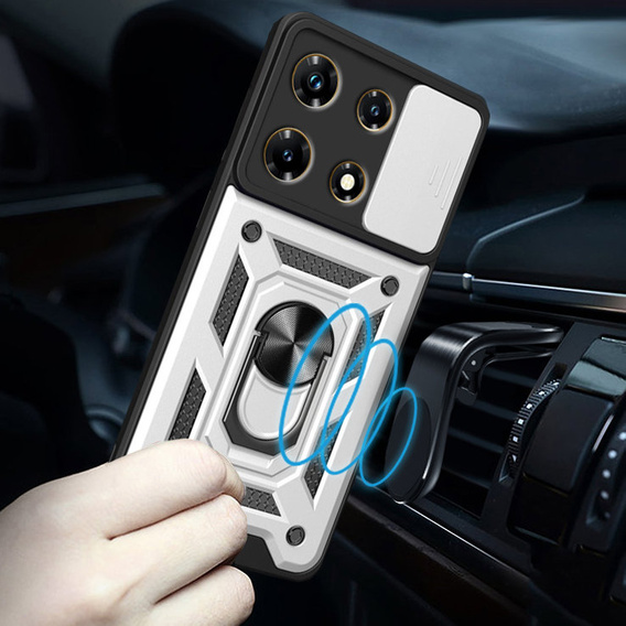 Чохол NOX Camera Slide Infinix Note 30 Pro, CamShield Slide, срібло