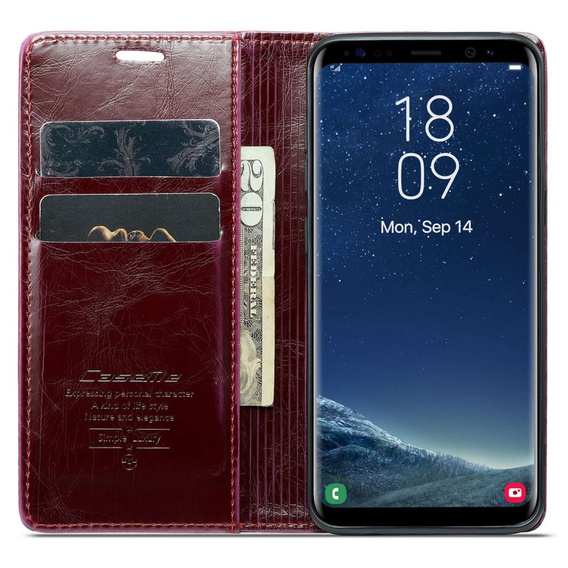 Чохол-обкладинка CASEME для Samsung Galaxy S8, Waxy Textured, червоний