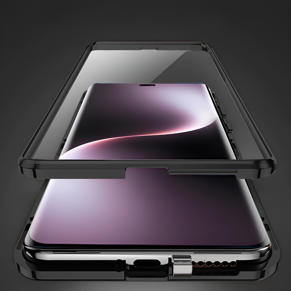 Чехол для Honor Magic 7 Lite, Magnetic Dual Glass, чёрный