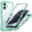 Чехол для iPhone 16 Plus, Shockproof, со стеклом, для MagSafe, зелёный