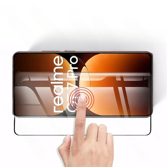 Закаленное стекло 3D для Realme GT 7 Pro, чёрная рама