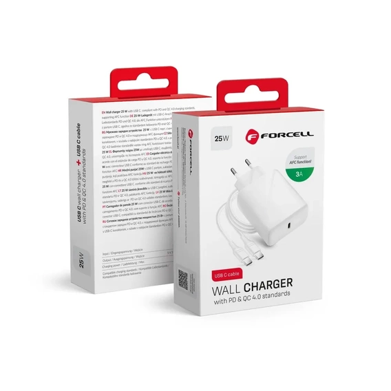 Forcell Зарядное устройство USB-C 3A 45W PD QC 4.0 - White