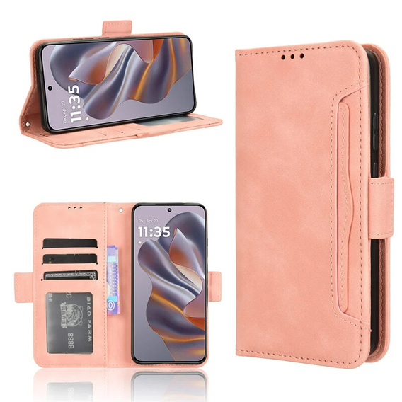 Откидной чехол для Motorola Edge 50 Neo / Motorola ThinkPhone 25, Card Slot, розовый