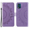 Чохол-книжка для Motorola Moto E13, Mandala Flower, фіолетовий