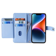 Откидной чехол для iPhone 15, Wallet Zipper Pocket, синий