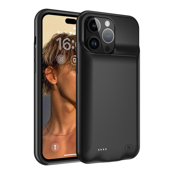 Чехол-аккумулятор 8500 мАч для iPhone 15 Pro Max, черный