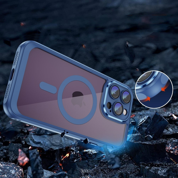 Чехол для iPhone 15 Pro, ERBORD Impact Guard, MagSafe, синий