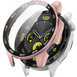 Чехол 2 в 1 + закаленное стекло для Huawei Watch GT 4 46mm, розовый rose gold