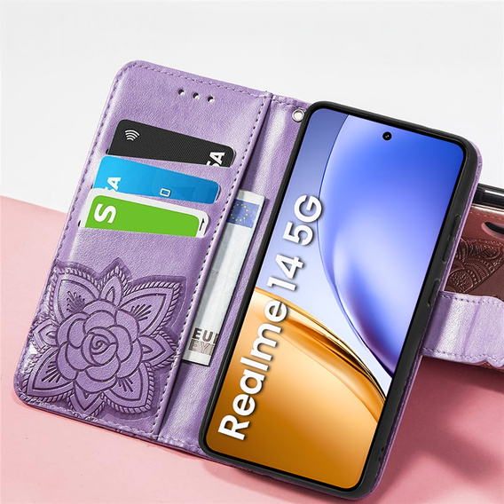 Чохол-книжка для Realme 14 5G / Realme 14T 5G, Butterfly, фіолетовий