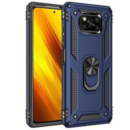 Бронированный Чехол до Xiaomi Poco X3 NFC, Nox Case Ring, синий