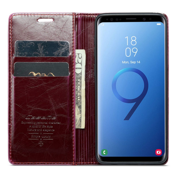 Флип-кейс CASEME для Samsung Galaxy S9+ Plus, Waxy Textured, красный