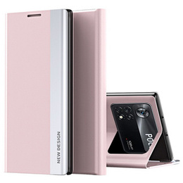 Откидной чехол для Xiaomi Poco M4 Pro 4G, Side Magnetic, розовый