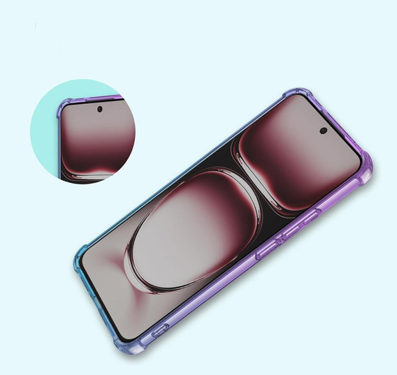 Чехол для Oppo Reno 12 Pro, Gradient Dropproof, Фиолетовый / синий