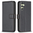 Откидной чехол для Samsung Galaxy A25 5G, BINFEN Wallet, чёрный + 9H стекло  