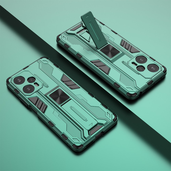 Чoхол до Xiaomi Poco F5, Military kickstand, зелений