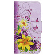 Откидной чехол для Xiaomi Redmi 13C / Poco C65, Wallet, Flowers and Butterflies, фиолетовый