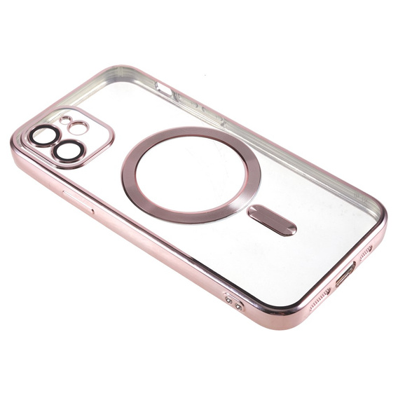 Чехол для iPhone 12, Electro MagSafe, розовый + стекло для экрана