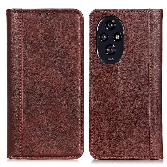 Чохол-фліп для Honor 200 Pro 5G, Split Leather, коричневий