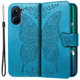 Откидной чехол для Oppo A17, Butterfly, синий