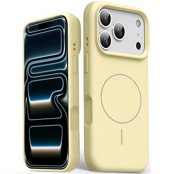 Силіконовий чохол для iPhone 17 Pro Max, для MagSafe, протиударний, жовтий