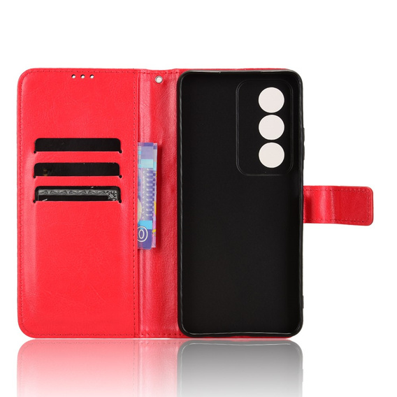 Футляр з клапаном для Oppo A80, Crazy Horse Wallet, червоний