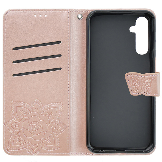 Чохол-книжка для Samsung Galaxy M34 5G, Butterfly, рожевий rose gold