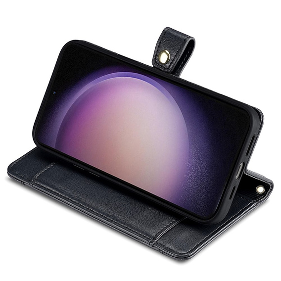 Откидной чехол для Samsung Galaxy S23, Wallet Zipper Pocket, чёрный