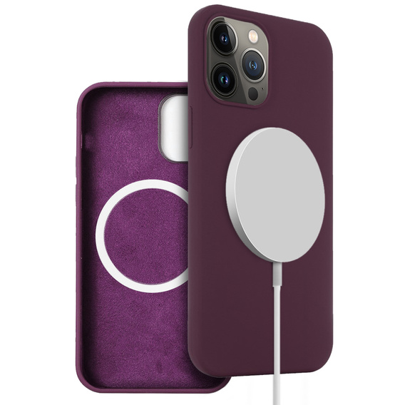 Чехол до iPhone 13 Pro, Silicone MagSafe, бордовый