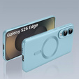 Чехол для Samsung Galaxy S25 Edge, ColorMag, для MagSafe, синий + закаленное стекло 9H