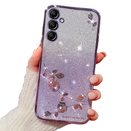 Чохол для Samsung Galaxy A25 5G, Glitter Flower, фіолетовий