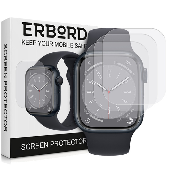 3x ERBORD Гідрогелева фольга для Apple Watch 7/8 45mm