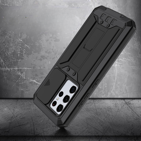 Чохол для Samsung Galaxy S21 Ultra, R-JUST CamShield Slide, броньований, чорний